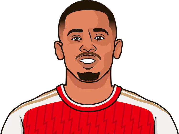 Illustration of Gabriel Jesus wearing the Arsenal uniform