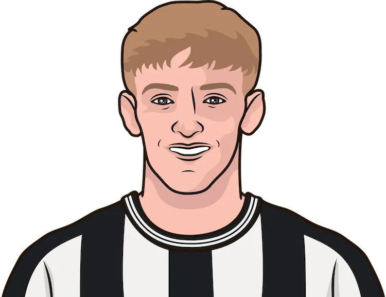 Illustration of Anthony Gordon wearing the Newcastle United uniform