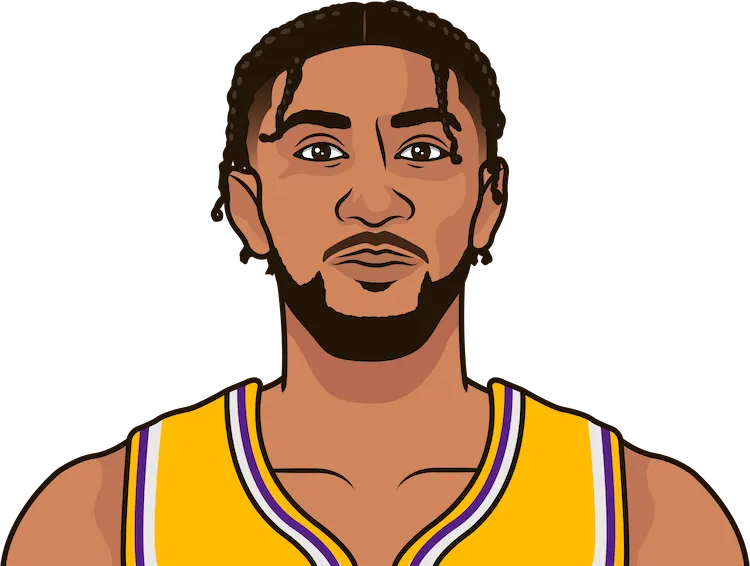 Illustration of Christian Wood wearing the Los Angeles Lakers uniform