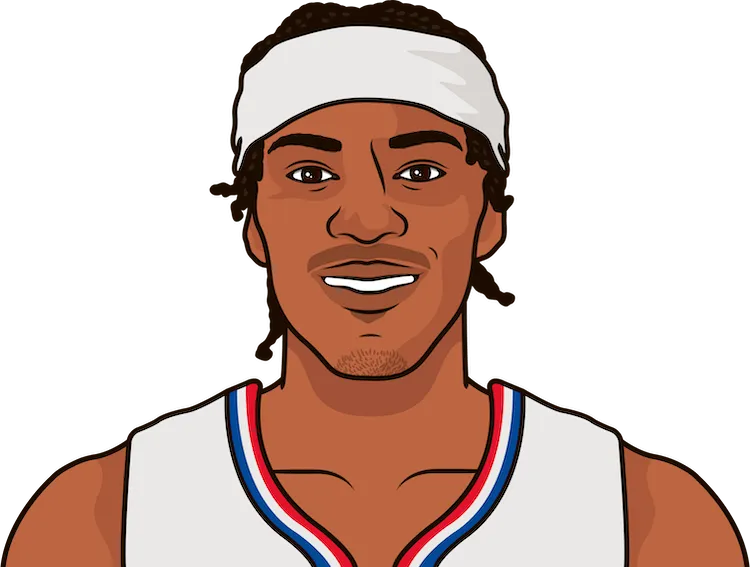 Illustration of Bones Hyland wearing the L.A. Clippers uniform