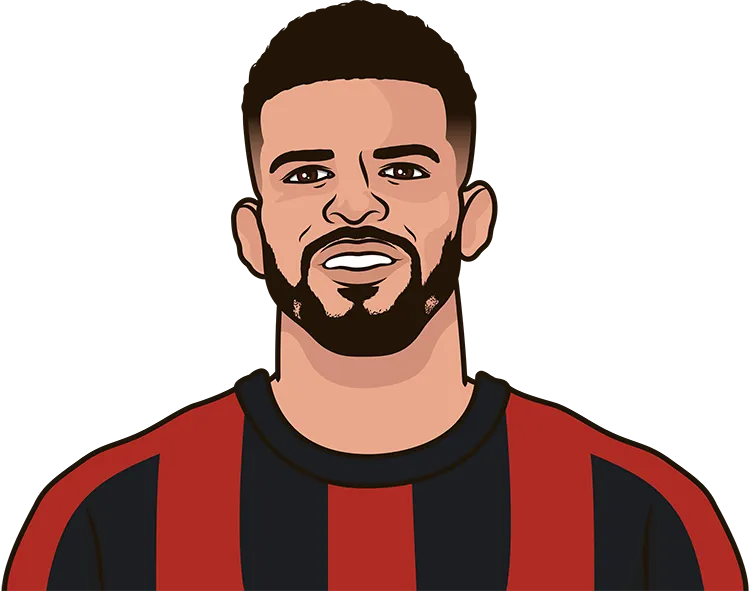 Illustration of Dominic Solanke wearing the AFC Bournemouth uniform
