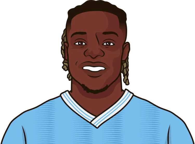 Illustration of Jérémy Doku wearing the Manchester City uniform