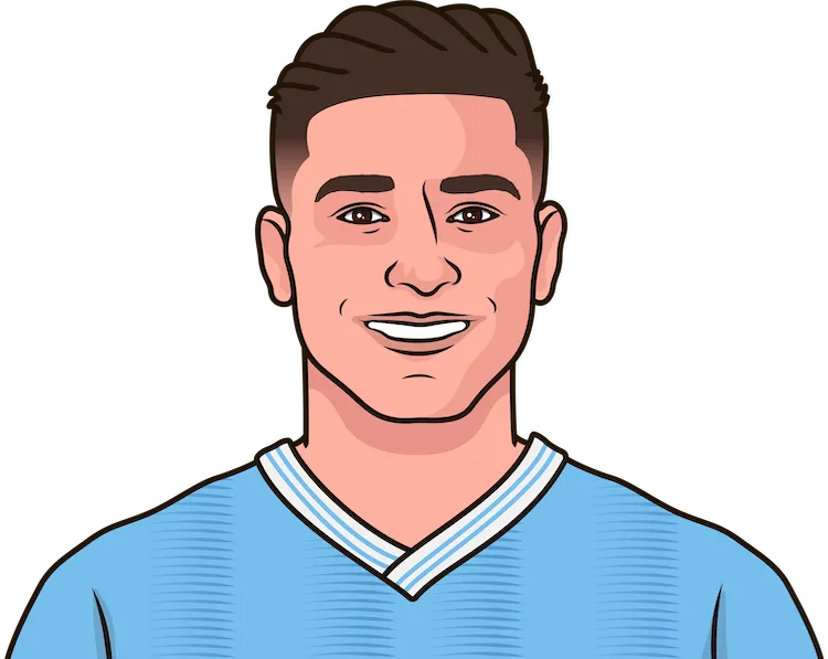 Illustration of Julián Álvarez wearing the Manchester City uniform