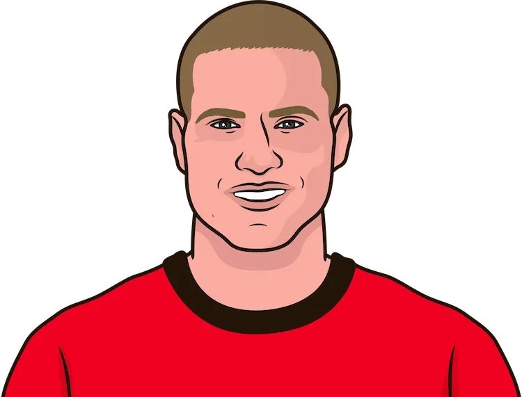 Illustration of Nemanja Vidić wearing the Manchester United uniform