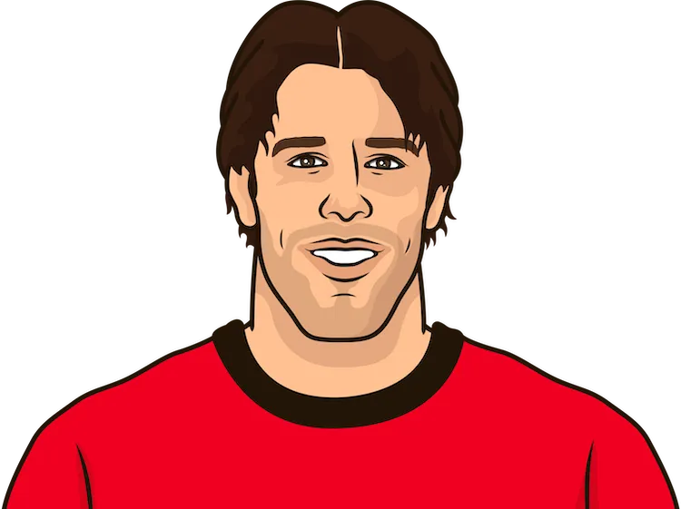Illustration of Ruud van Nistelrooy wearing the Manchester United uniform