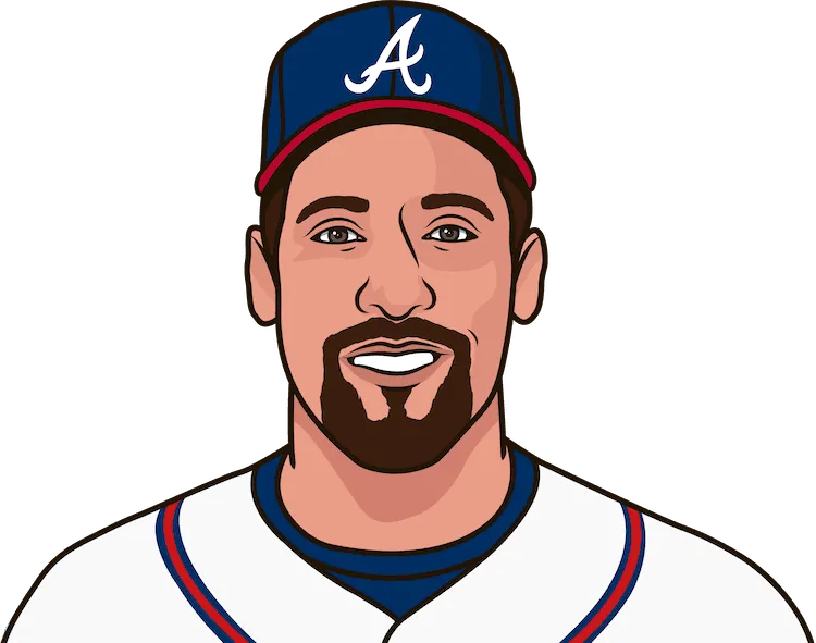 Illustration of John Smoltz wearing the Atlanta Braves uniform