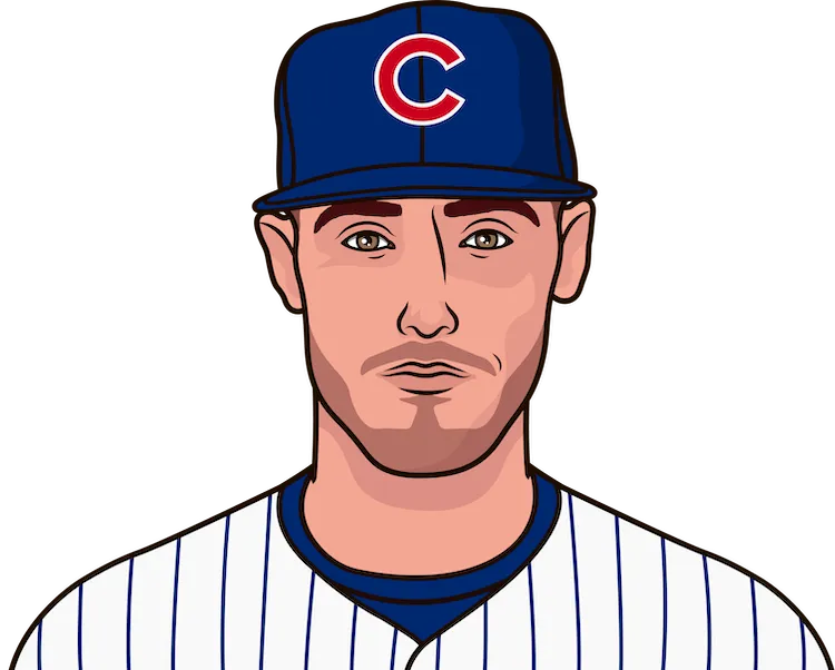 Illustration of Cody Bellinger wearing the Chicago Cubs uniform