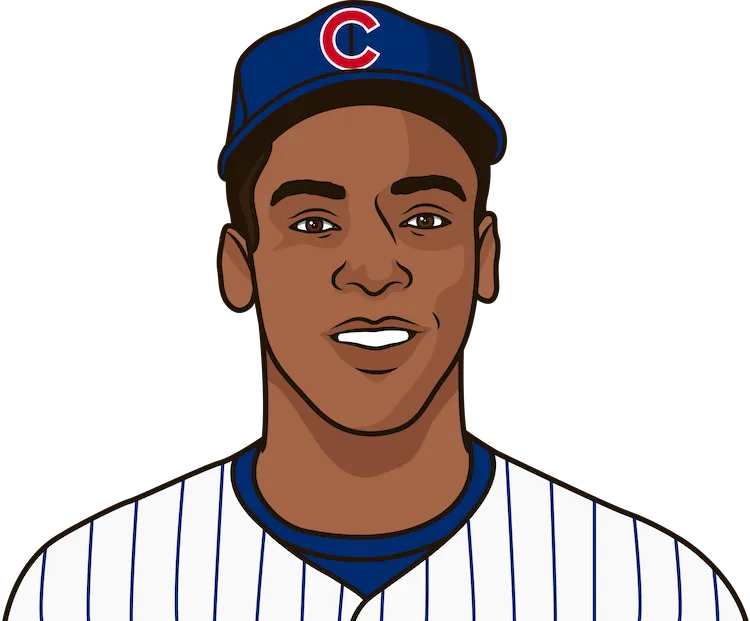 Illustration of Ernie Banks wearing the Chicago Cubs uniform