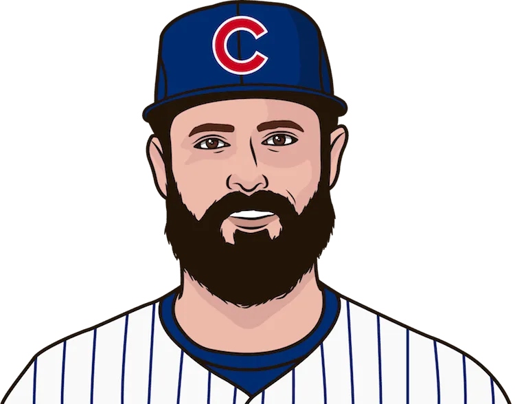 Illustration of Jake Arrieta wearing the Chicago Cubs uniform
