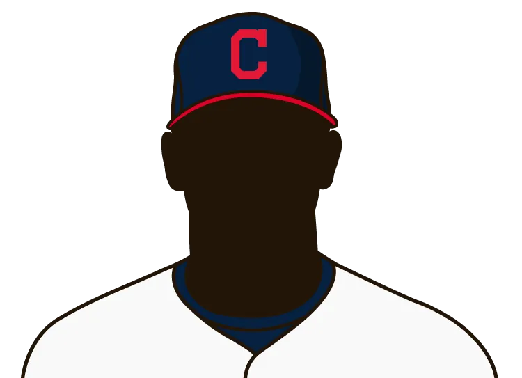 Illustrated silhouette of a player wearing the Cleveland Indians uniform