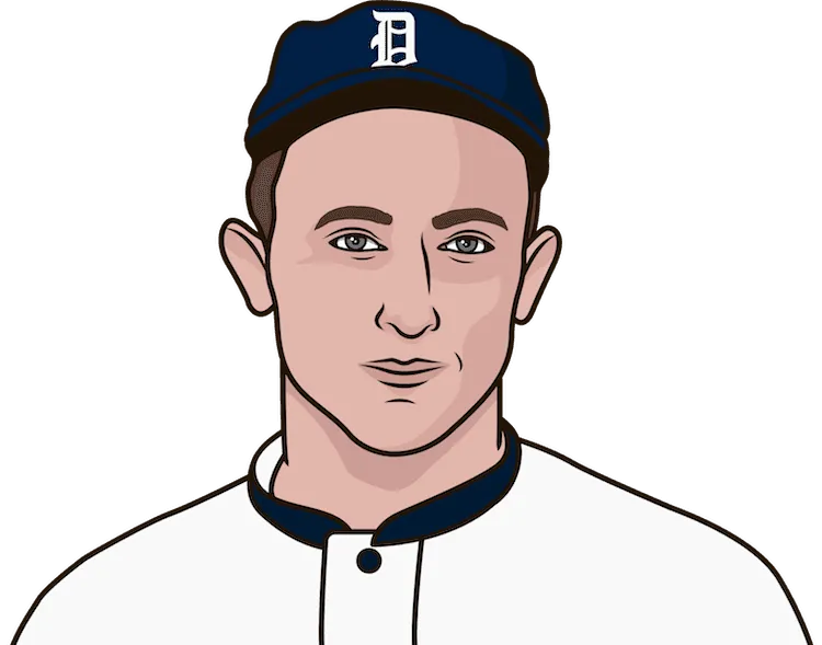 Illustration of Ty Cobb wearing the Detroit Tigers uniform
