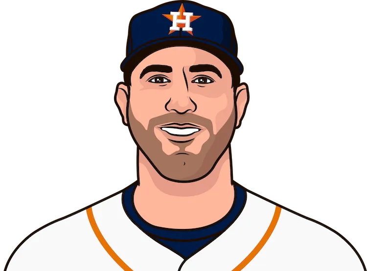 Illustration of Justin Verlander wearing the Houston Astros uniform