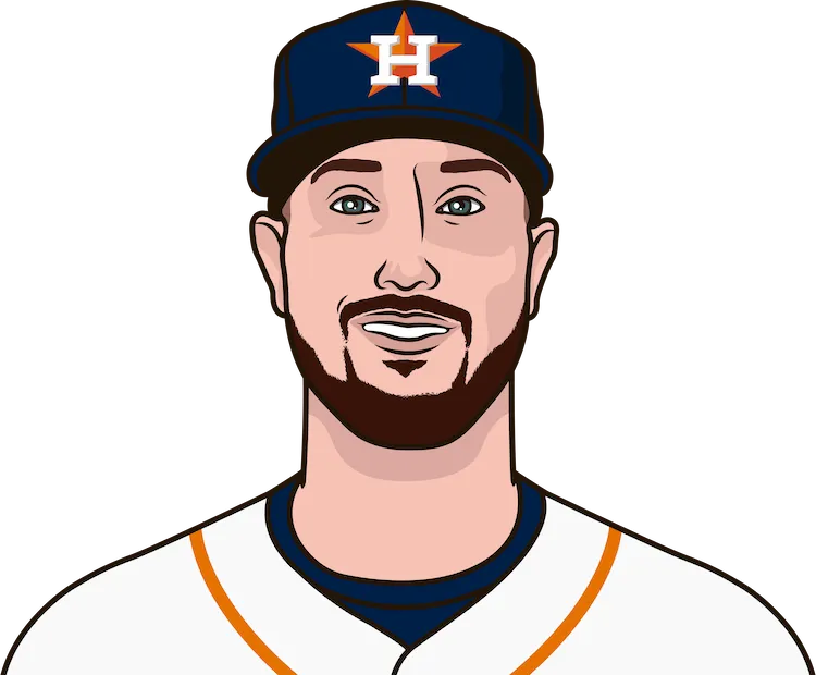 Illustration of Kyle Tucker wearing the Houston Astros uniform