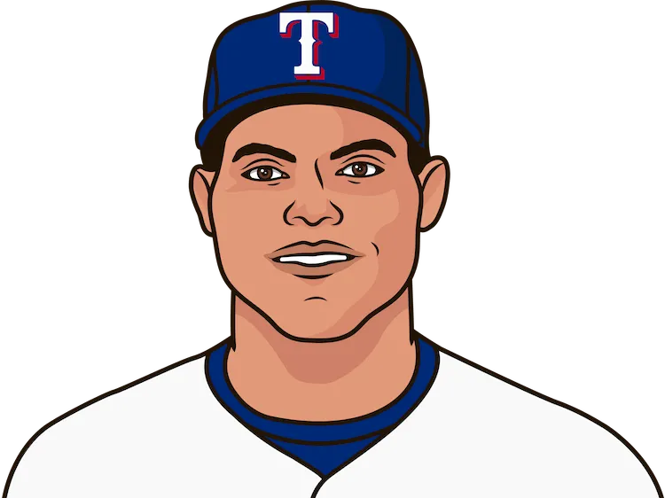 Illustration of Ivan Rodriguez wearing the Texas Rangers uniform