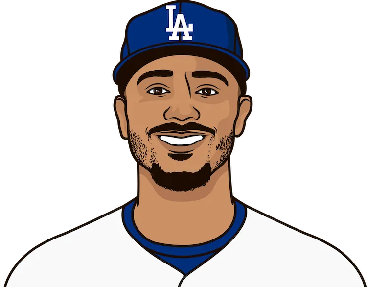 Illustration of Mookie Betts wearing the Los Angeles Dodgers uniform