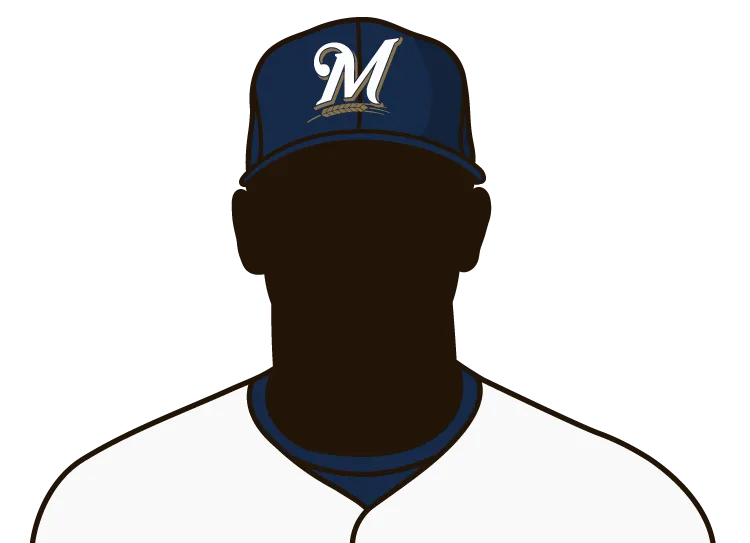 Illustrated silhouette of a player wearing the Milwaukee Brewers uniform