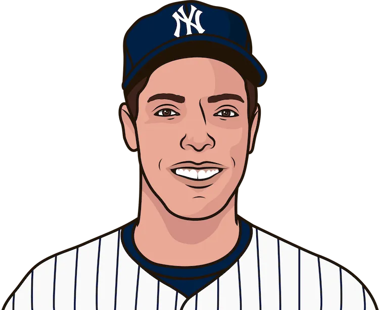 Illustration of Joe DiMaggio wearing the New York Yankees uniform