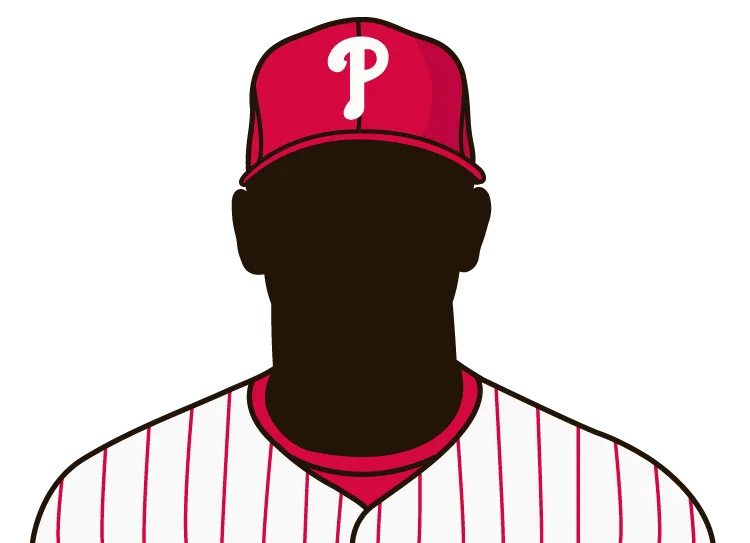 Illustrated silhouette of a player wearing the Philadelphia Phillies uniform