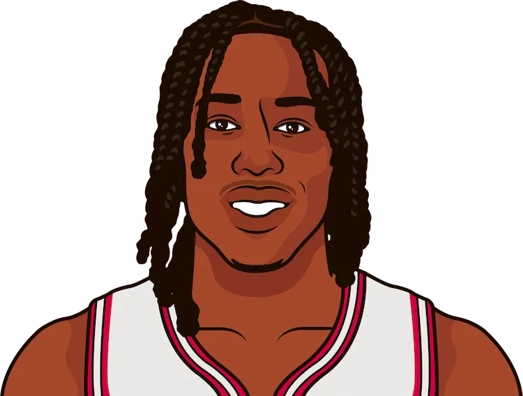 Illustration of Ayo Dosunmu wearing the Chicago Bulls uniform