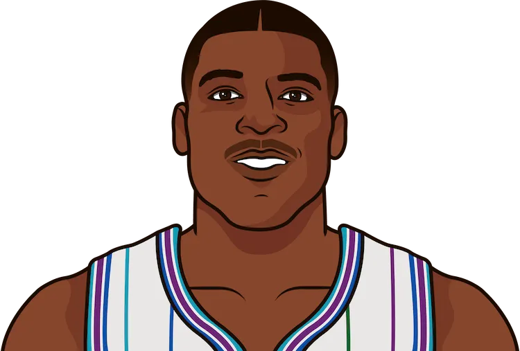 Illustration of Larry Johnson wearing the Charlotte Hornets uniform