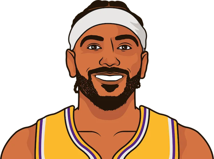 Illustration of Gabe Vincent wearing the Los Angeles Lakers uniform