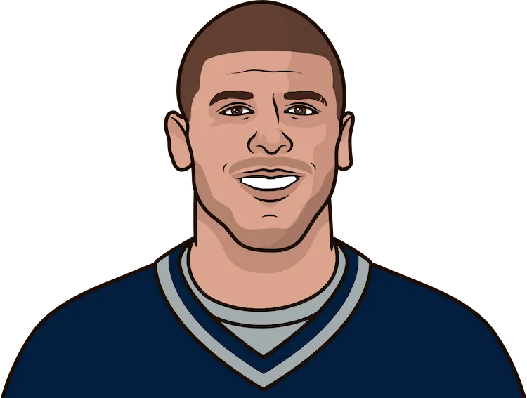 Illustration of Aaron Hernandez wearing the New England Patriots uniform