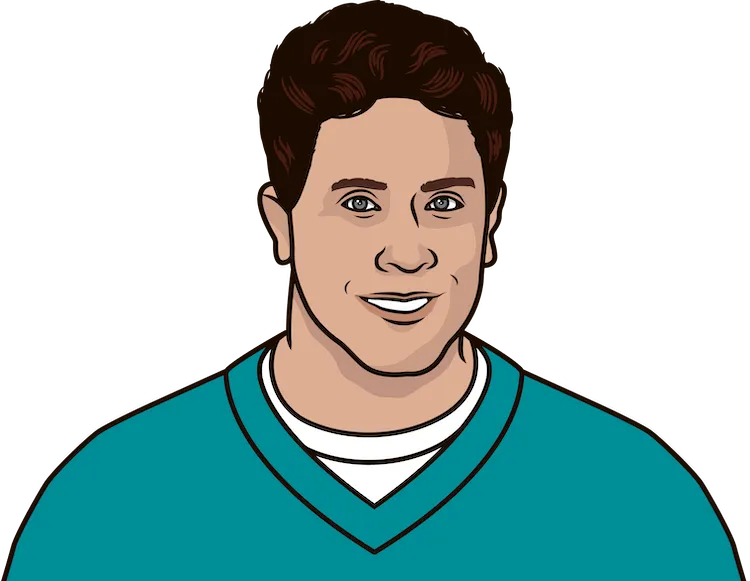 Illustration of Dan Marino wearing the Miami Dolphins uniform