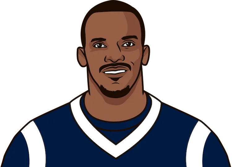 Illustration of Isaac Bruce wearing the St. Louis Rams uniform