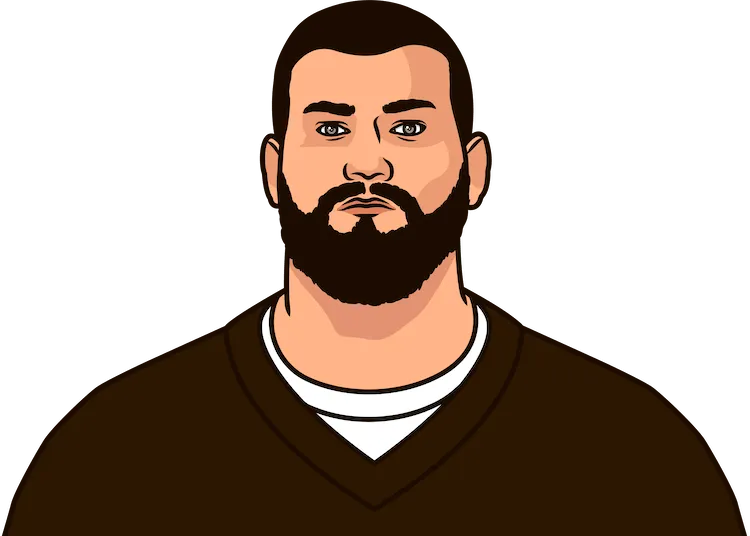 Illustration of Joe Thomas wearing the Cleveland Browns uniform