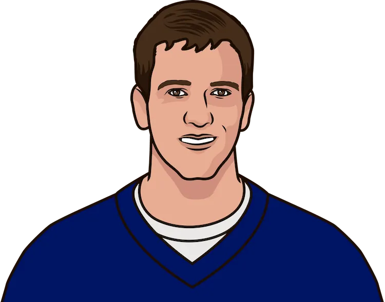 Illustration of Eli Manning wearing the New York Giants uniform