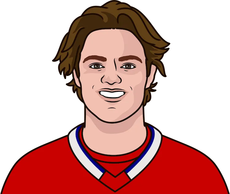Illustration of Cole Caufield wearing the Montreal Canadiens uniform