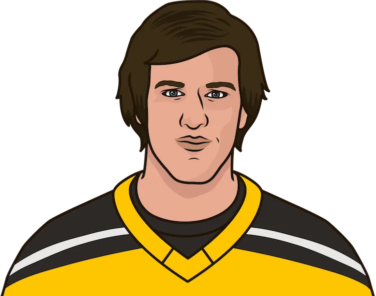 Illustration of Bobby Orr wearing the Boston Bruins uniform