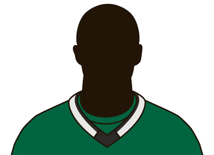 Illustrated silhouette of a player wearing the Minnesota North Stars uniform