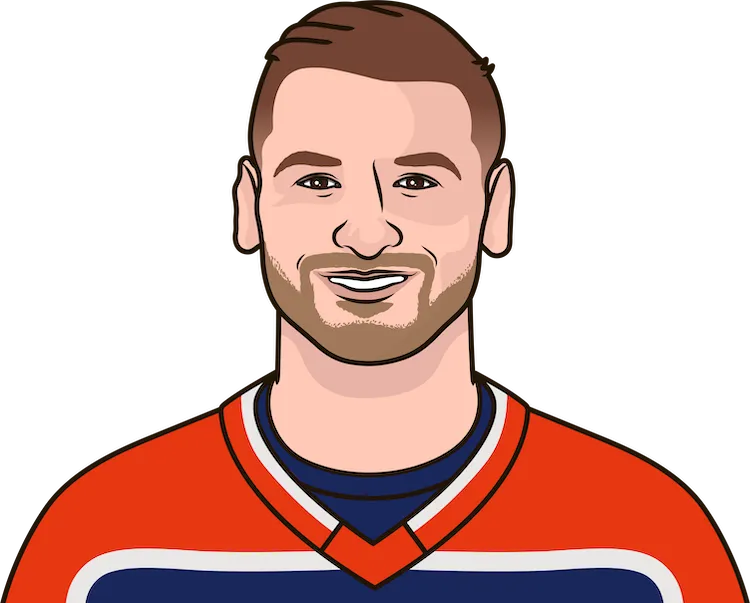 Illustration of Zach Hyman wearing the Edmonton Oilers uniform