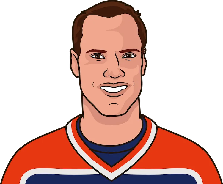 Illustration of Mark Messier wearing the Edmonton Oilers uniform