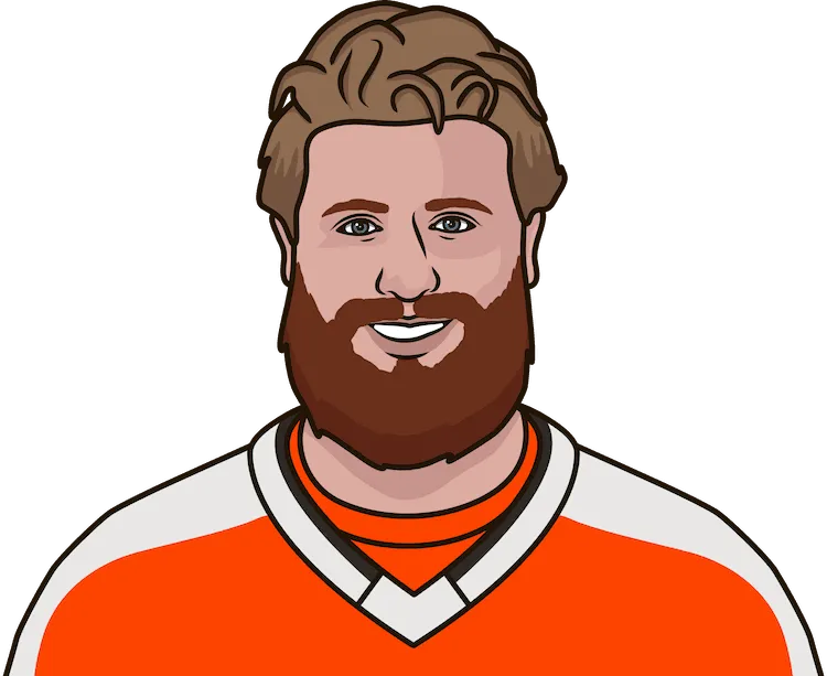 Illustration of Jakub Voracek wearing the Philadelphia Flyers uniform