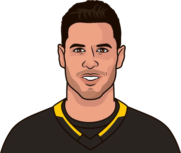 Illustration of Sidney Crosby wearing the Pittsburgh Penguins uniform