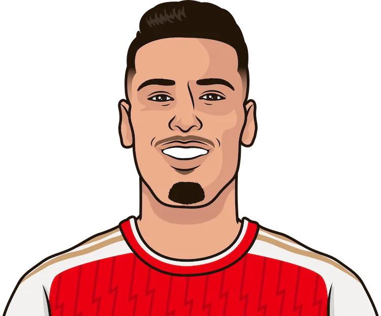 Illustration of Gabriel Martinelli wearing the Arsenal uniform