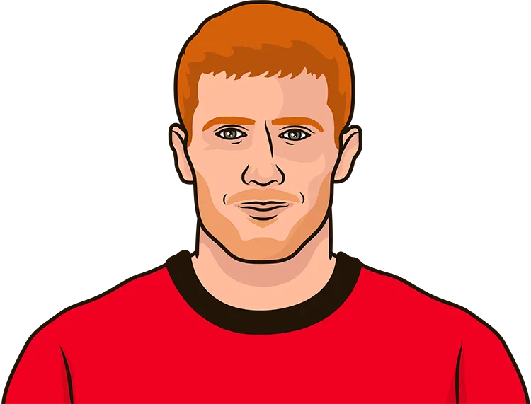 Illustration of Paul Scholes wearing the Manchester United uniform