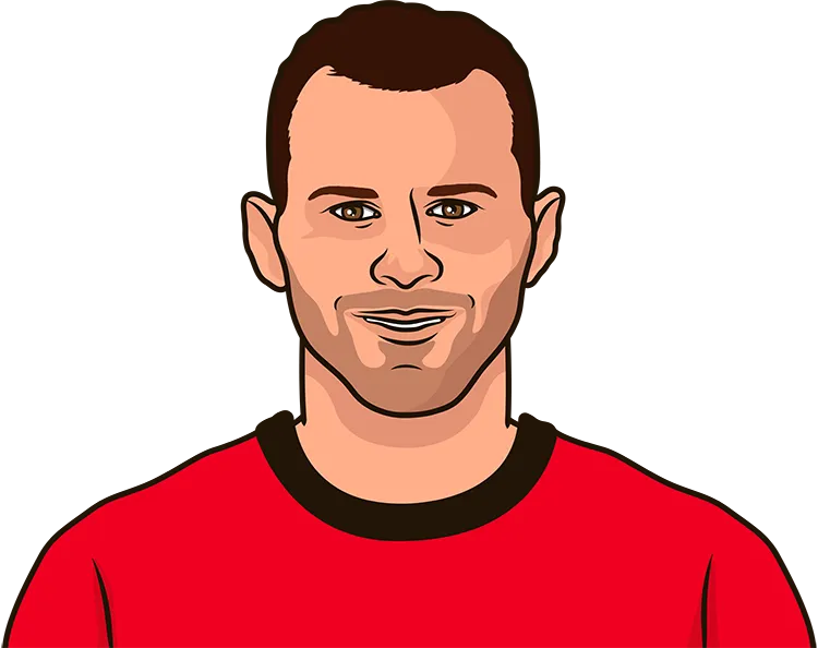 Illustration of Ryan Giggs wearing the Manchester United uniform