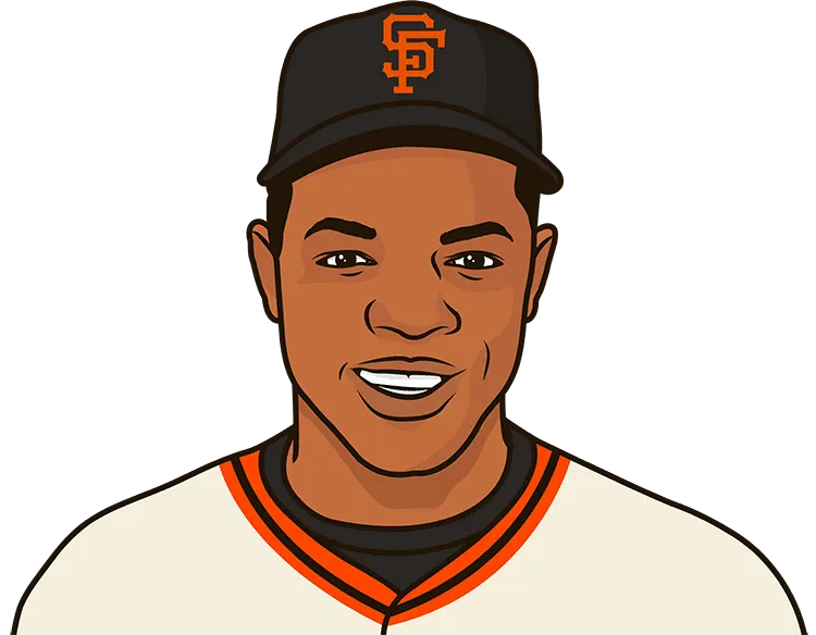 Illustration of Willie Mays wearing the San Francisco Giants uniform
