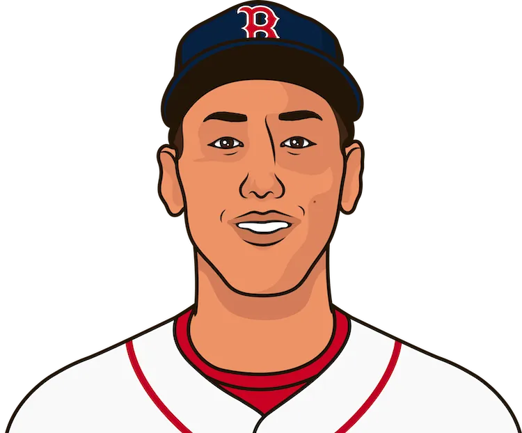 Illustration of Masataka Yoshida wearing the Boston Red Sox uniform