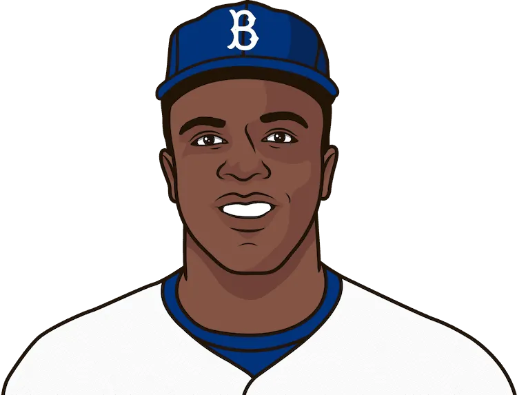 Illustration of Jackie Robinson wearing the Brooklyn Dodgers uniform