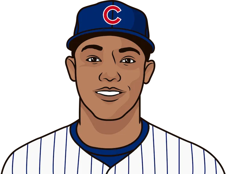 Illustration of Addison Russell wearing the Chicago Cubs uniform