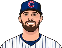 Illustration of Clay Holmes wearing the Chicago Cubs uniform