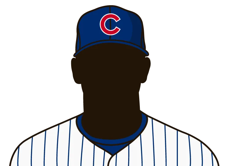 Illustrated silhouette of a player wearing the Chicago Cubs uniform