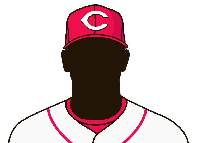 Illustrated silhouette of a player wearing the Cincinnati Reds uniform