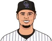 Illustration of Ezequiel Tovar wearing the Colorado Rockies uniform