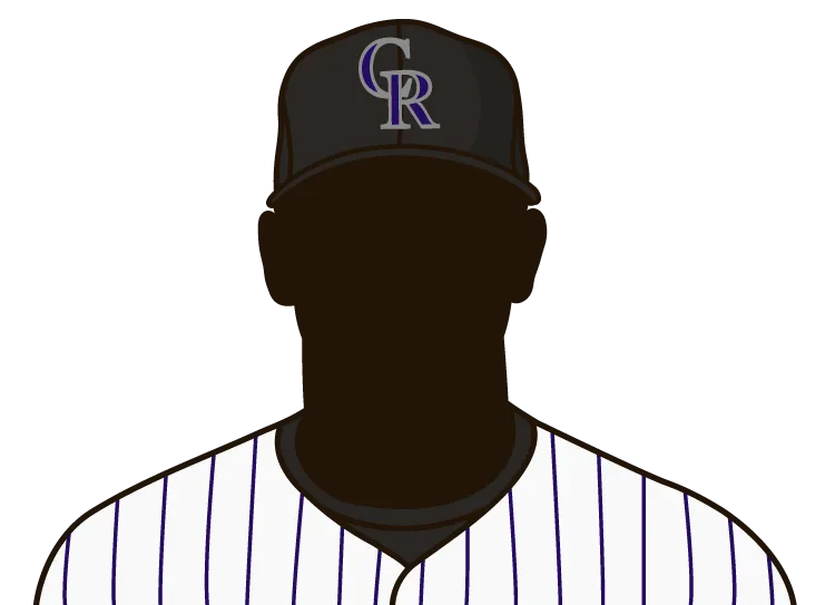 Illustrated silhouette of a player wearing the Colorado Rockies uniform