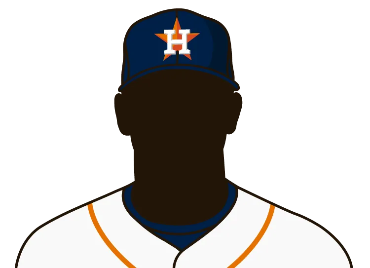 Illustrated silhouette of a player wearing the Houston Astros uniform